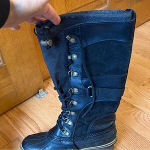 Sorel Black Lace Up Women's Boots